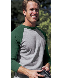 2195 - Heather Body 3/4-Sleeve Baseball Shirt