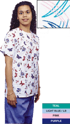 4072 - Ladies V Neck Gripper Tunic Top Laser Print